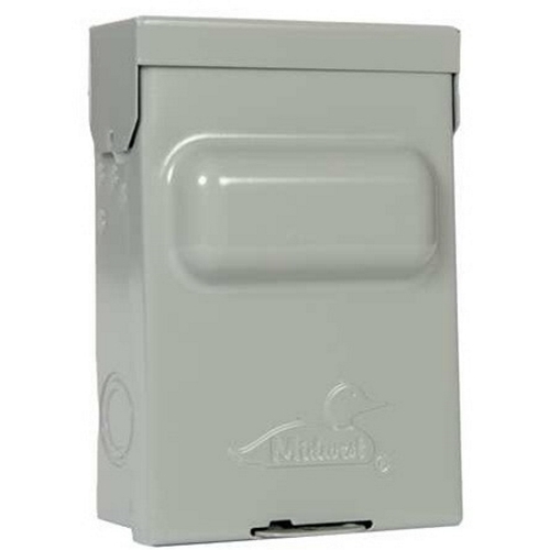 U0653P010 Midwest GE Non-Fused Pull-Out AC Disconnect Switch With Receptacle Door, 240 V AC, 60 A, 7-1/2 to 15 hp