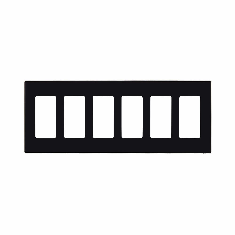 80326-SE Decora Screwless Standard Wall Plate, 6 Gangs, 11.810 in W x 4.609 in H, Polycarbonate, Black