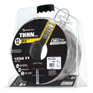 105100811055 PullPro Copper THHN Wire, 12 AWG, Solid, Gray, 1250 ft