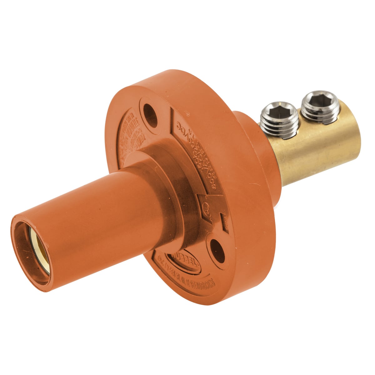 HBL15FRO 15 Series Extra Heavy Duty Female Single Pole Receptacle, 600 VAC/250 VDC, 150 A, 8 to 2 AWG Wire, Double Set Screw Connection