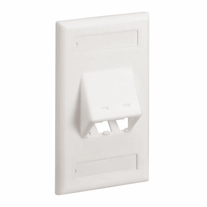 Mini-Com, Classic, Sloped, Faceplate, 2 port, Off White