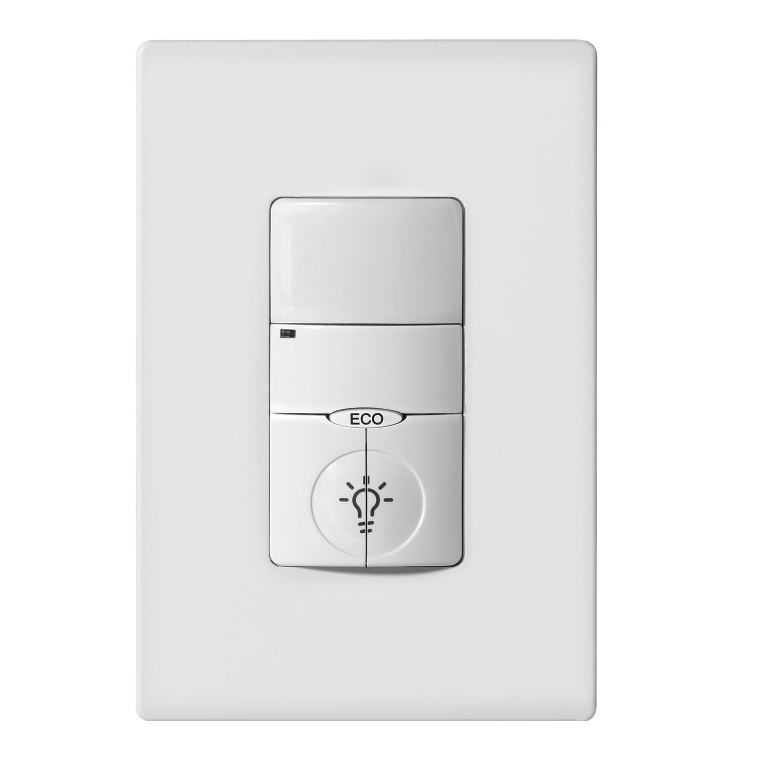ONW-P-1001-DMV-W Greengate NeoSwitch ONW-P 2-Tier Dual Relay Wall Switch Occupancy Sensor, 120/277 V AC, Dual Technology/Passive Infrared/Ultrasonic Sensor, 36 sq-ft Coverage, 180 deg Viewing