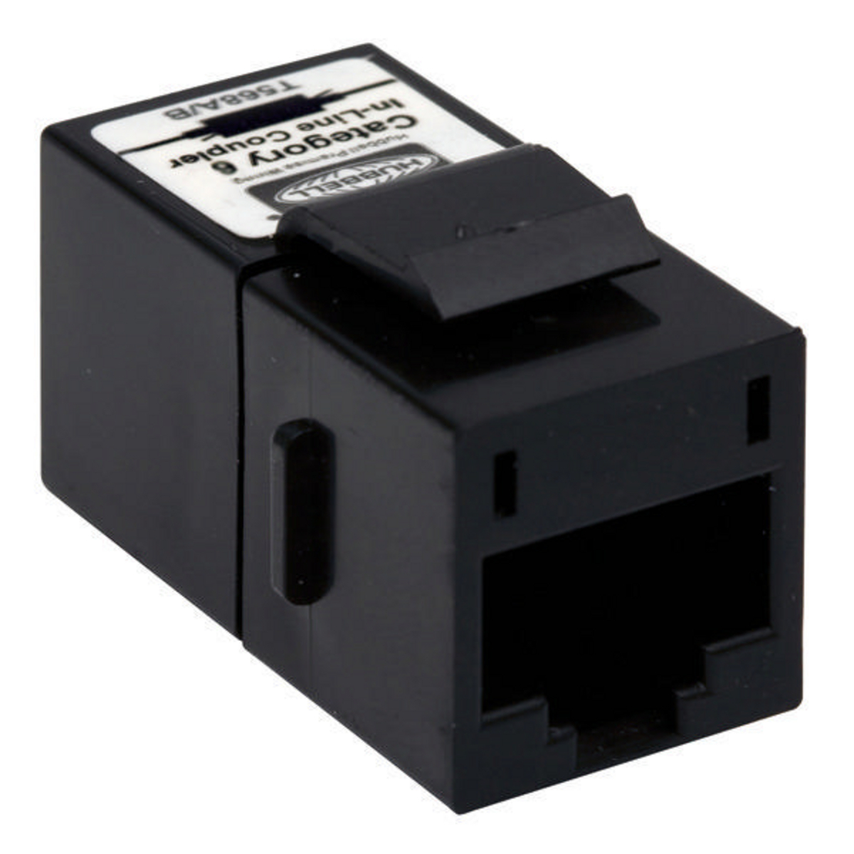 SFC6BK Slim Pass-Through Standard In-line Coupler, RJ45 Port, Cat 6 Cable, Female to Female Connection, Black