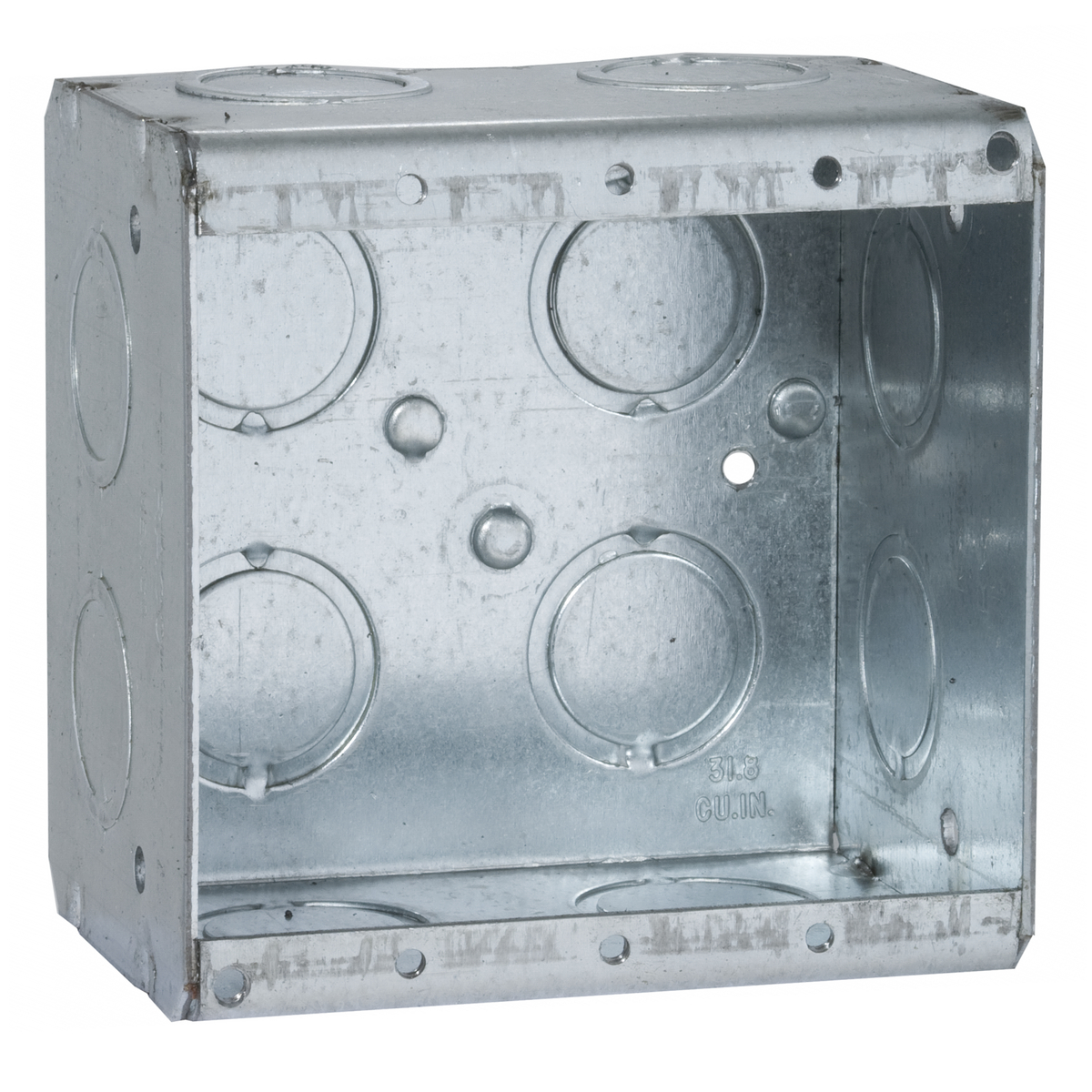 691 Non-Gangable Masonry Box, Steel, 31.8 cu-in Capacity, 2 Gangs, 2 Outlets, 13 Knockouts