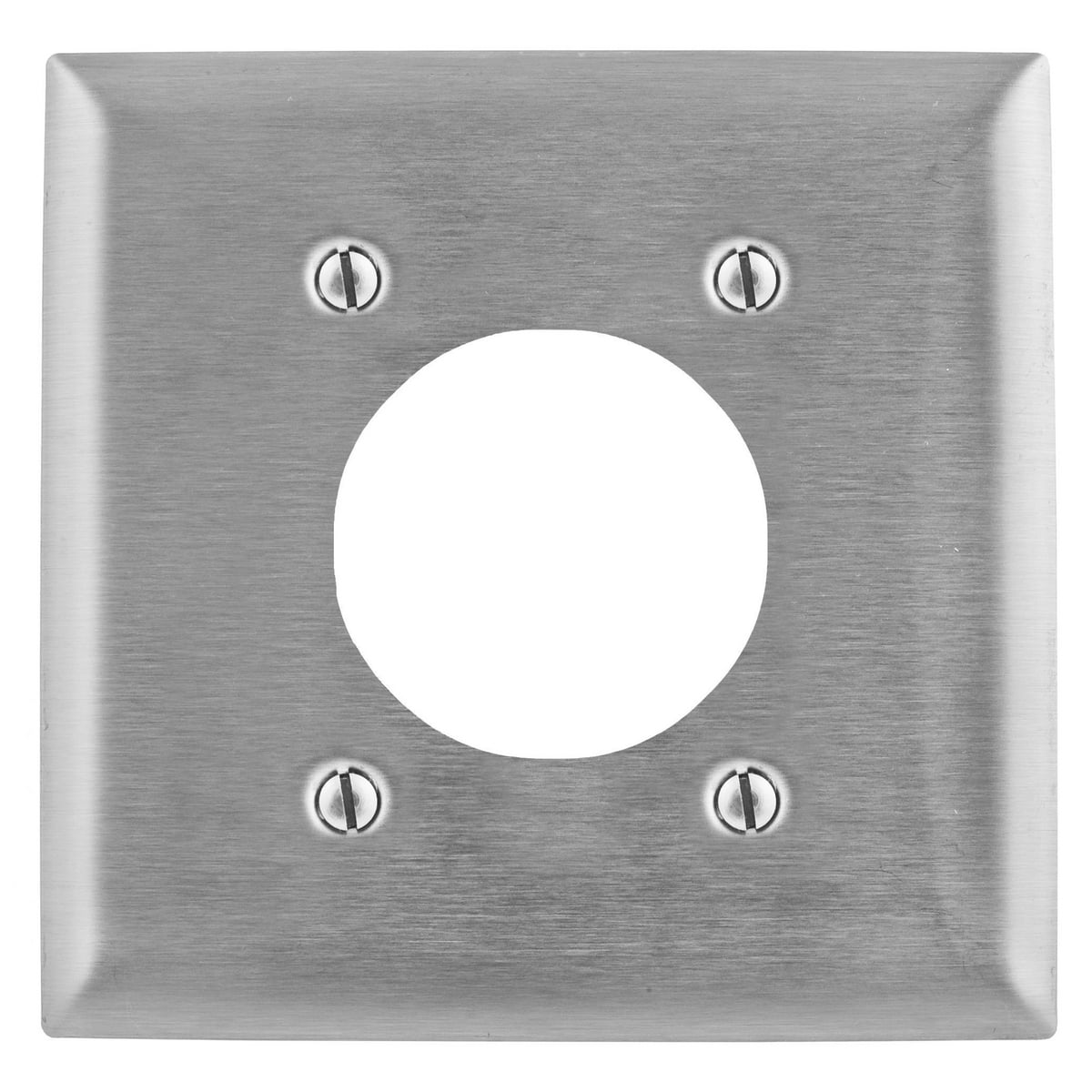 SS703 Standard Receptacle Wall Plate, 2 Gangs, Stainless Steel