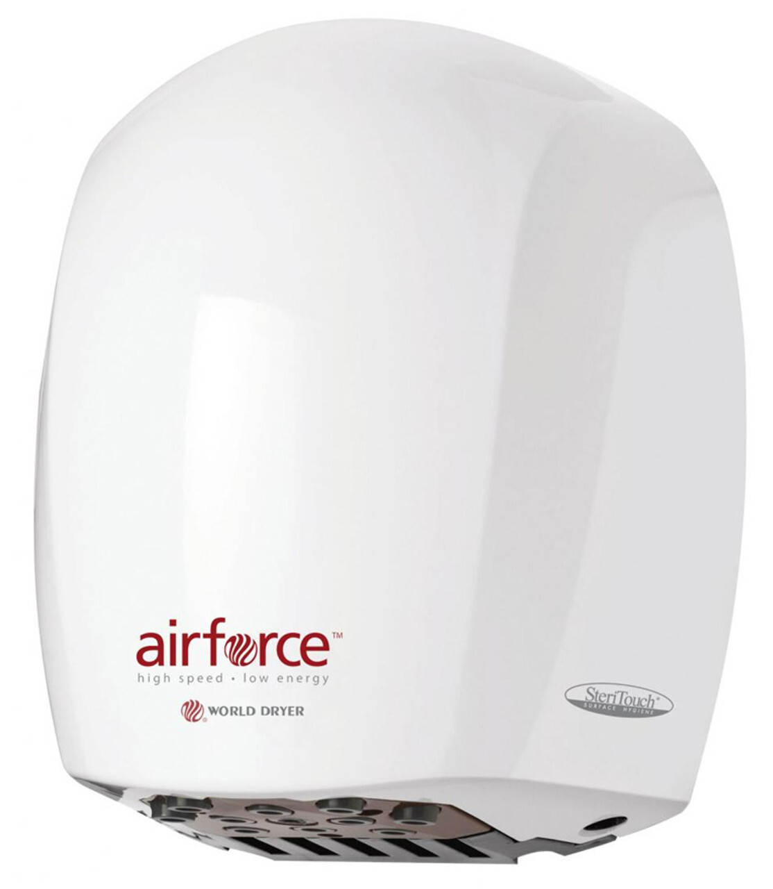 J-974A3 Airforce Automatic Energy Efficient High Speed Hand Dryer, 105 cfm Flow Rate, 1100 W Power Rating, 110/120 V, 9.6 A, White