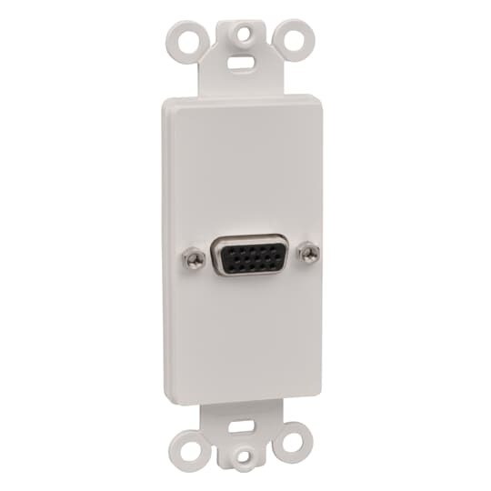 OPODEC-VGA-WH Steel City Female to Female Connection Non-Metallic Rectangular Keystone Adaptor, VGA Connector, Fastened Mount, White