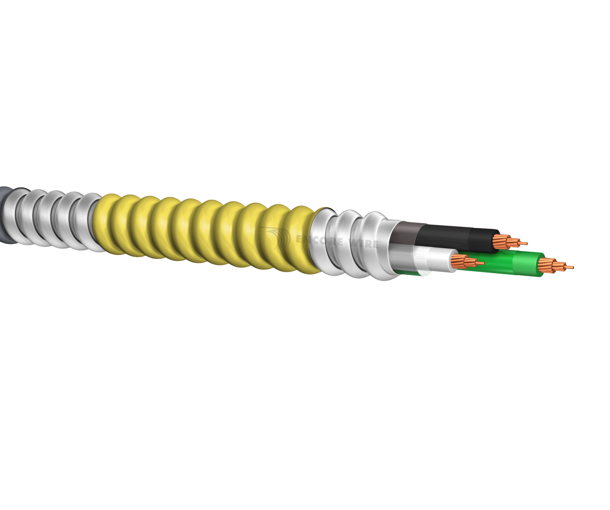 791211221450 SmartColorID Type MC Armor Conductor Cable, Reel Packaging, 600 V AC, (3) 6 AWG Ground Stranded Aluminum Conductor, 1000 ft L