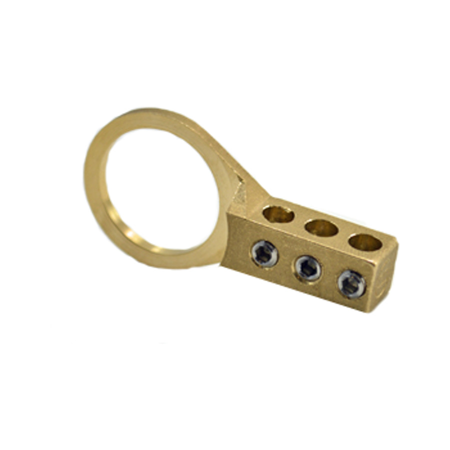 IGB-050 Bridgeport Mighty-Bond Intersystem Bonding Bridge With Stainless Steel Screws, 0.26 in Conductor, 0.88 in Rod, Brass, Plain