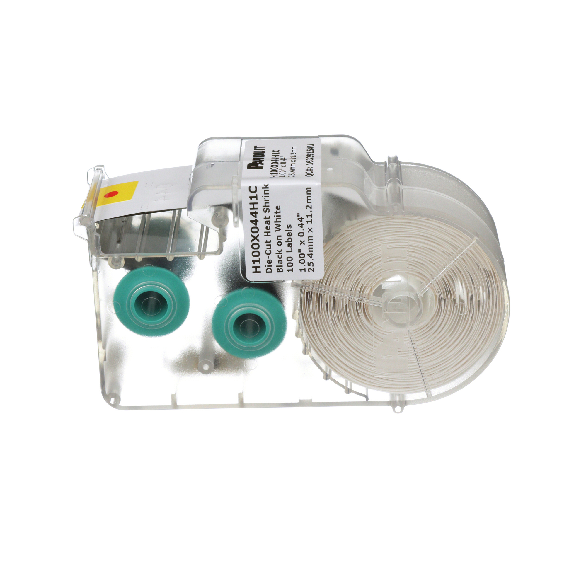 H100X044H1C P1 Die Cut Military Grade Heat Shrink Label Cassette, 16 to 10 AWG Wire, White Marker, Polyolefin