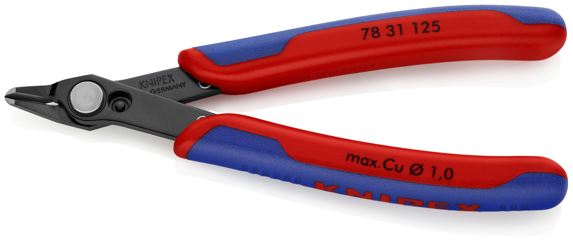 Electronics Super Knips, 5 in., Multi-Component, Black-Oxide, Flush Cut, Tapered Head, Up to 1/64 in. Soft Wire