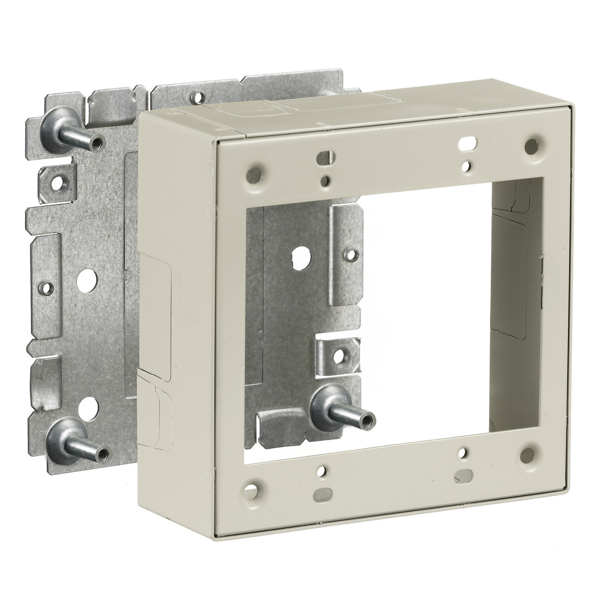 HBL20482IV HBL2000 2-Gang Standard Device Box, 4-1/2 in L x 4.6 in W x 1.4 in H, Rolled Steel, Ivory