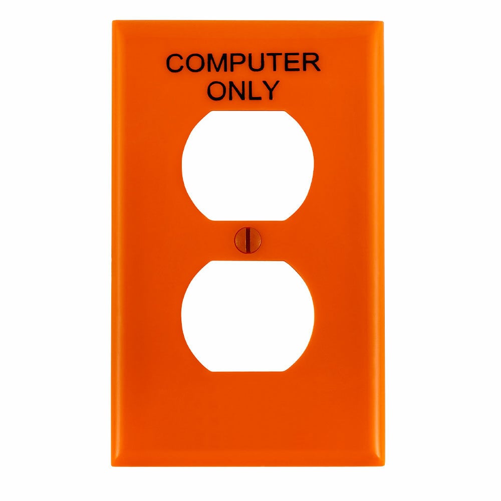 80703-COO Standard Size Traditional Combination Wall Plate, 1 Gangs, 2-3/4 in W x 4-1/2 in H, Thermoplastic, Orange