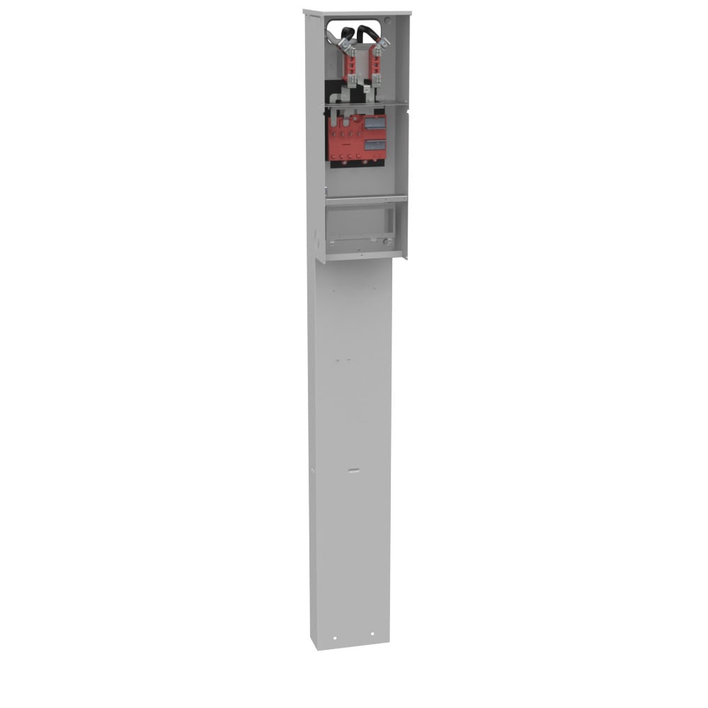 4 Terminal Ring Type Plain Top 1-main Breaker Provision Single Pedestal Direct Bury Parallel Wired
