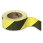 Self-Sticking Vinyl Cloth Tape, Black & Yellow Stripe, No Legend, 3 inch width, 30 Yards per roll