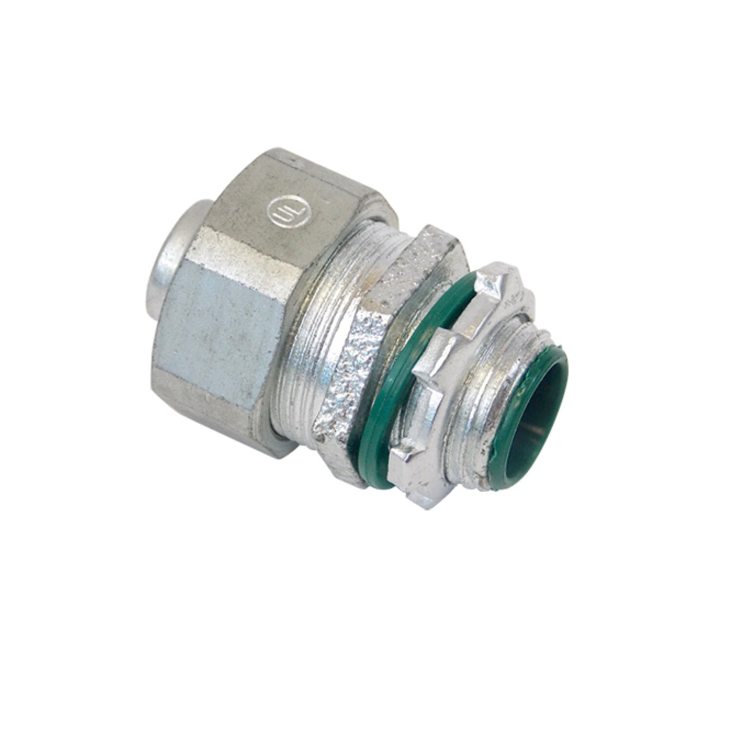 LT300KON Non-Insulated Standard Straight Liquid Tight Connector, 3 in Trade, Malleable Iron, Zinc Plated