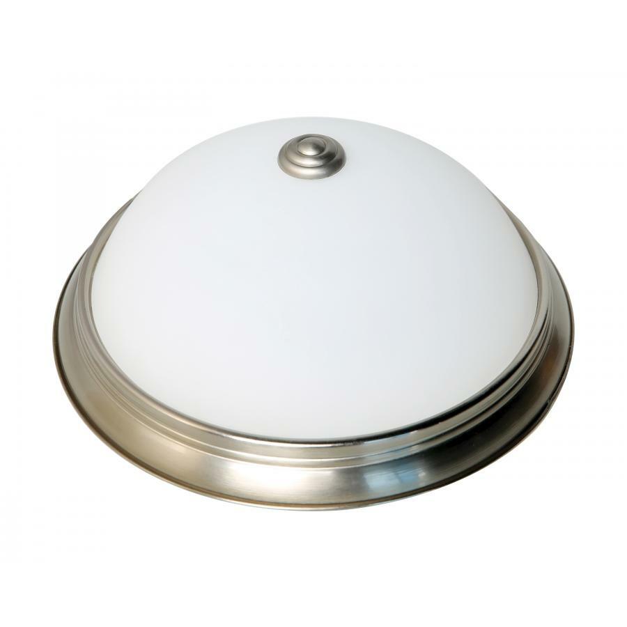 62-1340 Nuvo Brentwood Dimmable Round Flush Mount Light Fixture, 120 V, Brushed Nickel Housing