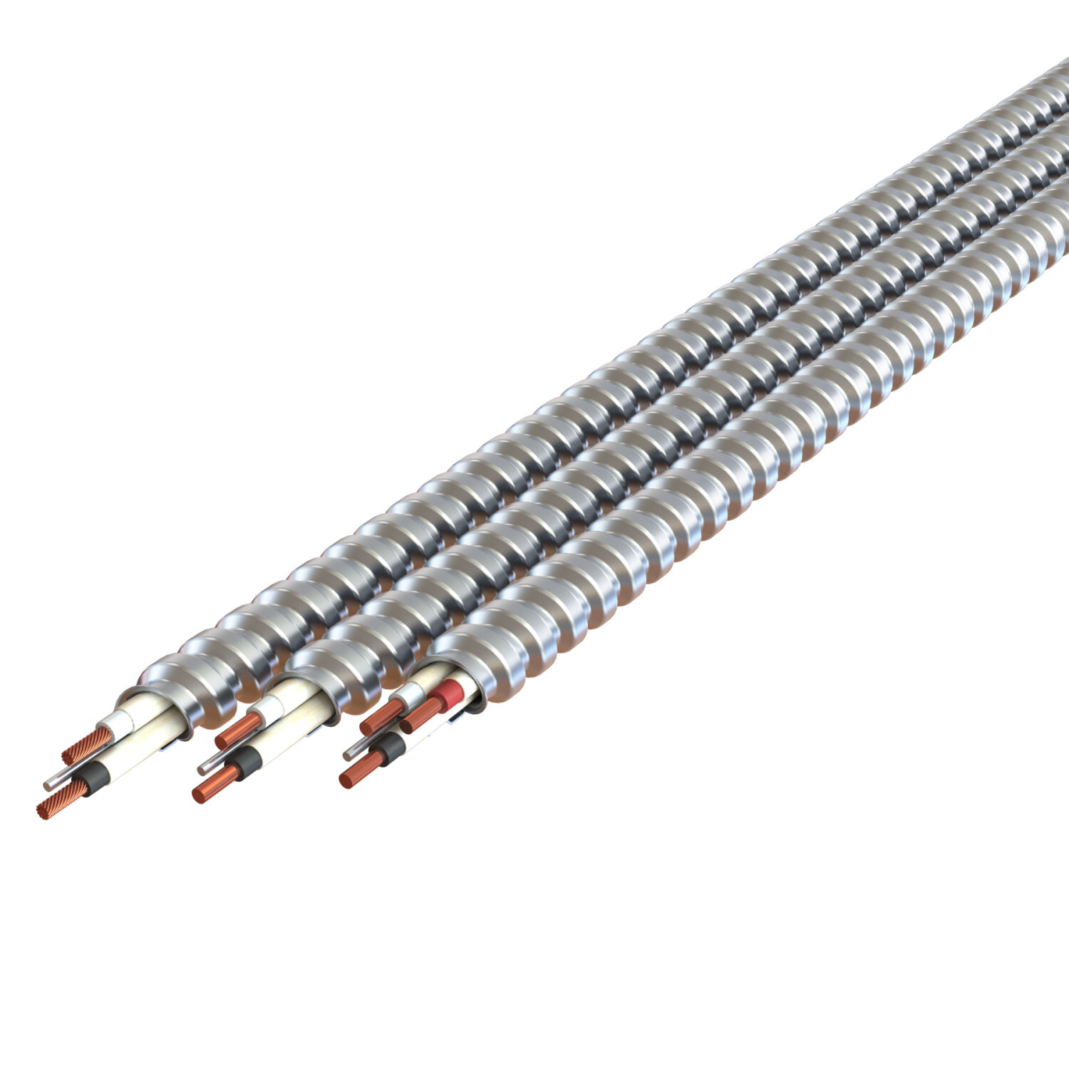 2705-42-00 Type AC Armored Cable With Neutral Conductor, Coil Packaging, 600 V AC, (3) 12 AWG Solid Copper Conductor, 250 ft L