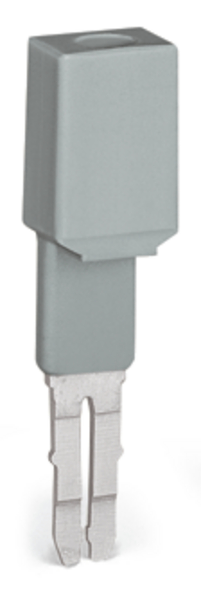 Test plug adapter; 8.3 mm wide; for 4 mm  test plugs; suitable for 1.5 mm - 10 mm tbs; gray