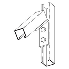 B366ZN Closed Angle, 4 Holes, 4-3/8 in L, 60 deg Bend, Steel