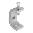 Clamp, Beam, Base Length 1-5/8 Inch, Opening Size 3 Inches, Width 1-5/8 Inches, Thickness 3/8 Inch, Hole Diameter 9/16 Inch, Set Screw 1/2 Inch x 1-1/2 Inch, Design Load 800 Pounds, Steel, For A Series Channel