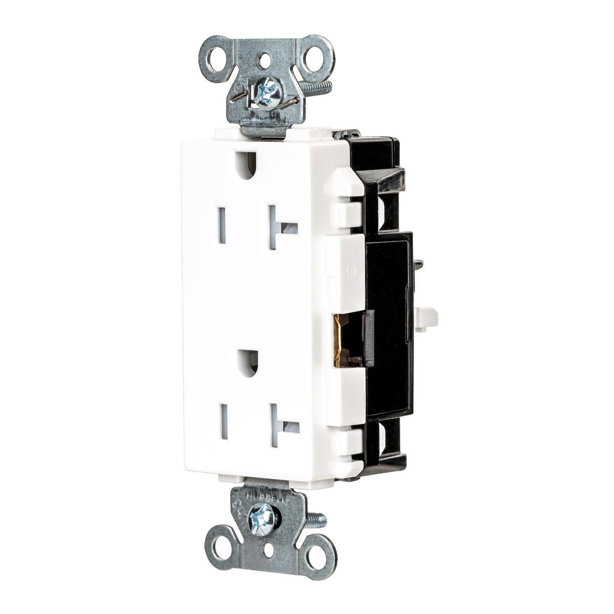 HBL2162STWTR EdgeConnect Straight Blade Receptacle, 125 V, 20 A, 2 Poles, 3 Wires, White