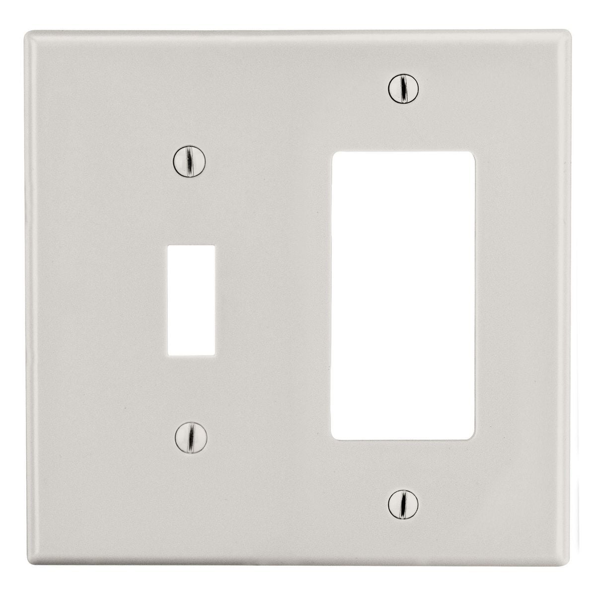 PJ126LA Mid-Size Non-Metallic Wall Plate, 2 Gangs, 5 in W x 4.94 in H, Polycarbonate Thermoplastic, Light Almond