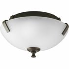 This light is an elegantly minimalist fixture that hugs the ceiling and is appropriate for rooms with low headroom or tall furniture. Cool and modern with a casual flair, Wisten provides a signature look to any room. Two-light 14 inch close-to-ceiling fixture with etched glass and Antique Bronze details. This fixture adds style to bedrooms, bathrooms, hallways and other areas of the home.