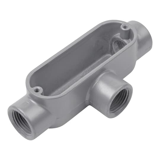 AT-5 Red Dot Type T Conduit Body, 1-1/2 in Hub, 32 cu-in Capacity, Die Cast Aluminum