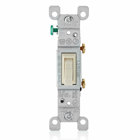 15 Amp, 120 Volt, Toggle Framed Single-Pole AC Quiet Switch, Residential Grade, Grounding, Light Almond