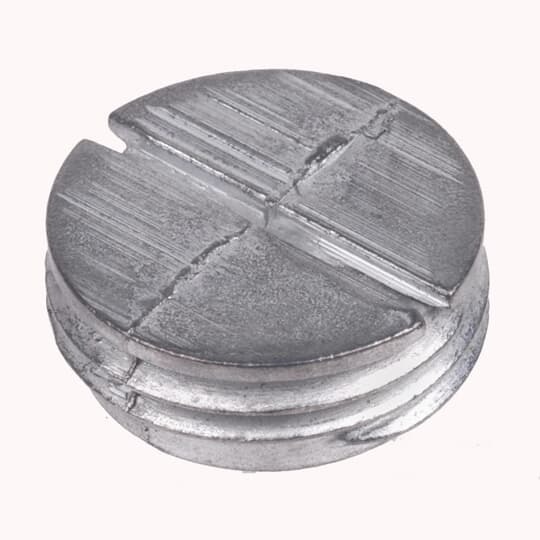 PLG-1-RD Red Dot Dry-Tite Close-Up Plug, 1/2 in Thread, Zinc, Silver