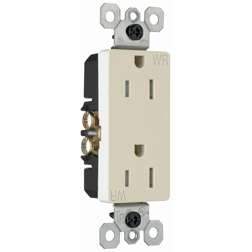 885TRWRLA radiant Outdoor Outlet, Light Almond