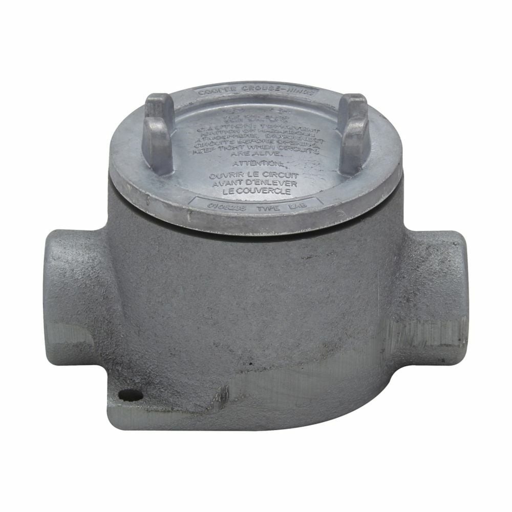 EABC16 Condulet Type C Dust-Ignitionproof Explosionproof Round Raintight Conduit Outlet Box With Cover, 3/4 in, 3 in Cover Opening, 20.5 cu-in Capacity, Electro-Galvanized