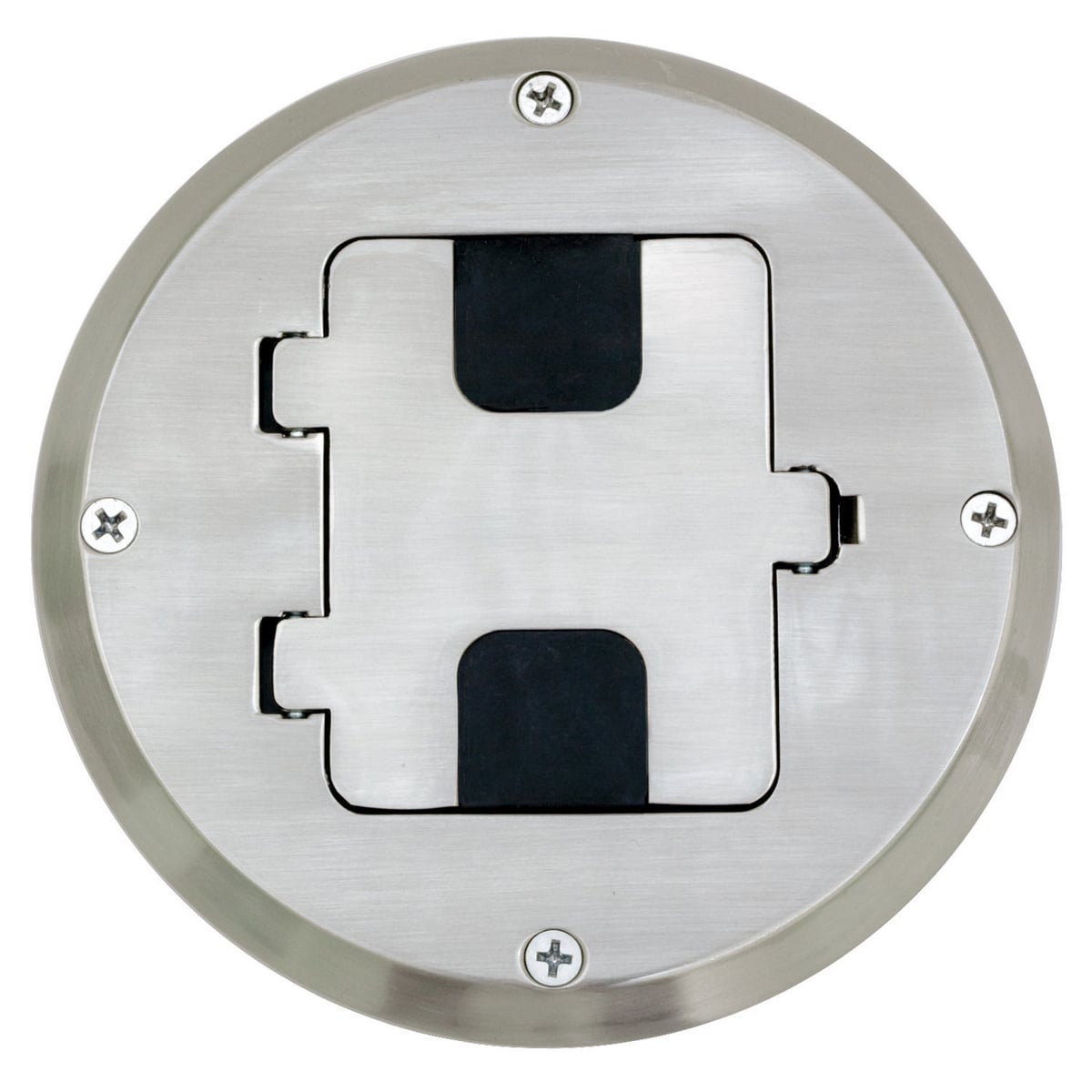 RF515NI RF515 Decorator Duplex Semi-Adjustable Standard Wood Floor Box Kit, Stamped Steel, 28 cu-in Capacity, 1 Gangs, (1) Outlets, (6) Knockouts, 5.2 in H