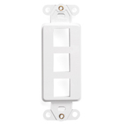41643-W Decora QuickPort Multimedia Insert, 3 Ports, Fastened Mount, White