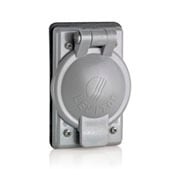 7420-CRG Weather-Resistant Cover Plate with Self Closing Lid, 1 Gangs, 4.76 in W x 3.04 in H x 1.06 in D, Glass Filled Thermoplastic, Gray