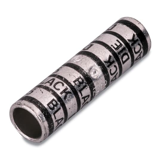 54810 Color-Keyed 2-Way Long Barrel Splice Connector, 2/0 AWG Copper Conductor, Die Code: 45, 2.13 in L, Copper