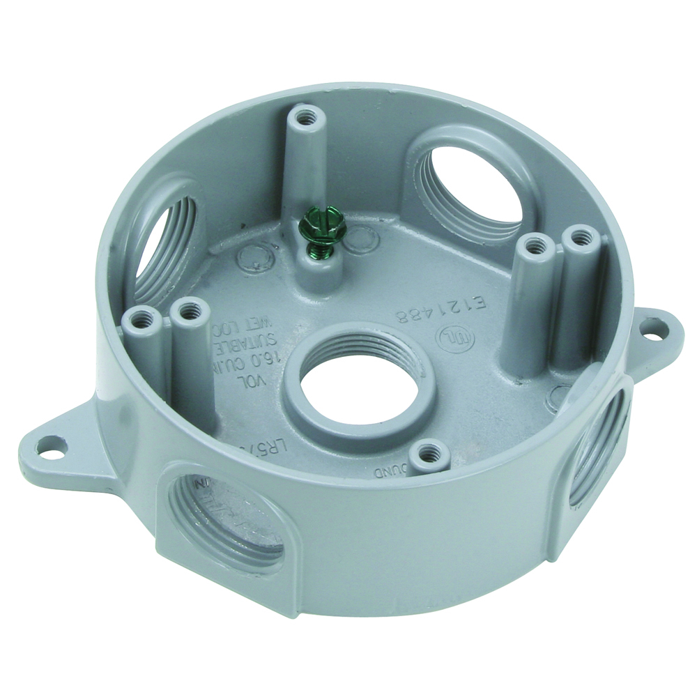WPRB35 Weatherproof Round Die-Cast aluminum Box, Gray
