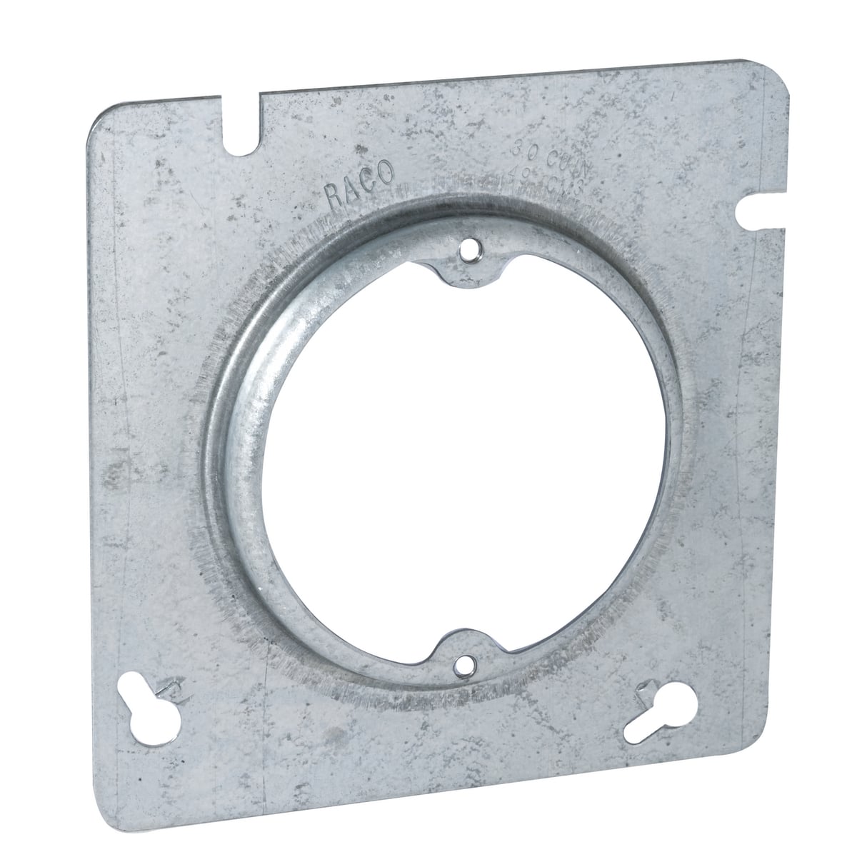 829 2-Device Raised Box Cover, 4-11/16 in L x 4-11/16 in W x 1/2 in D, Drawn Steel
