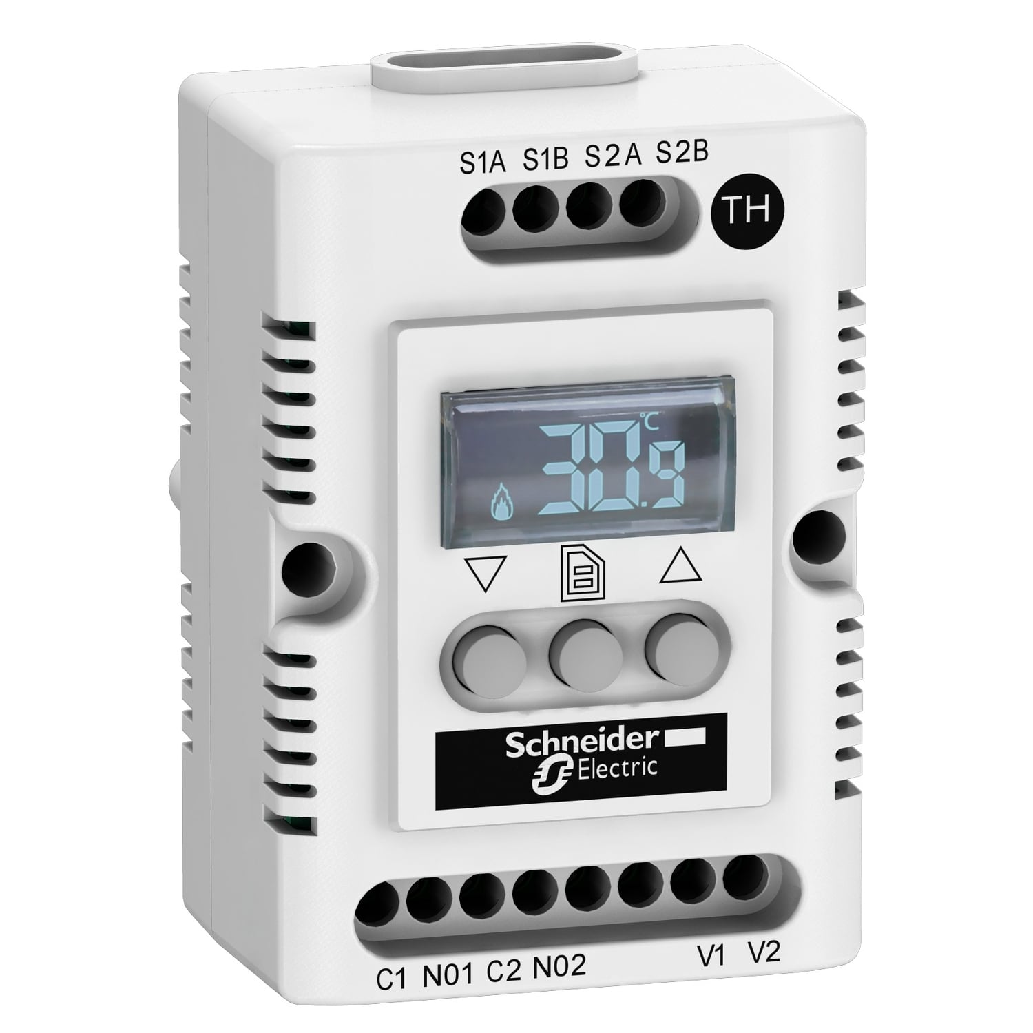 NSYCCOTH30VID ClimaSys Electronical Thermostat With OLED Green Screen, 9 to 30 V AC/DC, 4 A, DIN Rail Mount