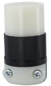 4765-C Cable Mount Non-Grounding Straight Blade Connector, 125 V AC, 15 A, 3 Poles, 3 Wires, Black/White