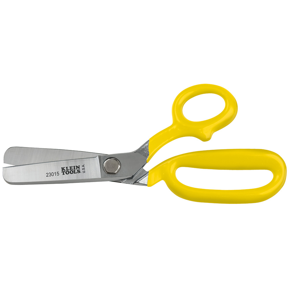 23015 Blunt Blade Shear, 3-3/16 in L of Cut, 9-3/4 in OAL, Serrated Tip, Serrated Edge, Plastic Handle, Right Hand