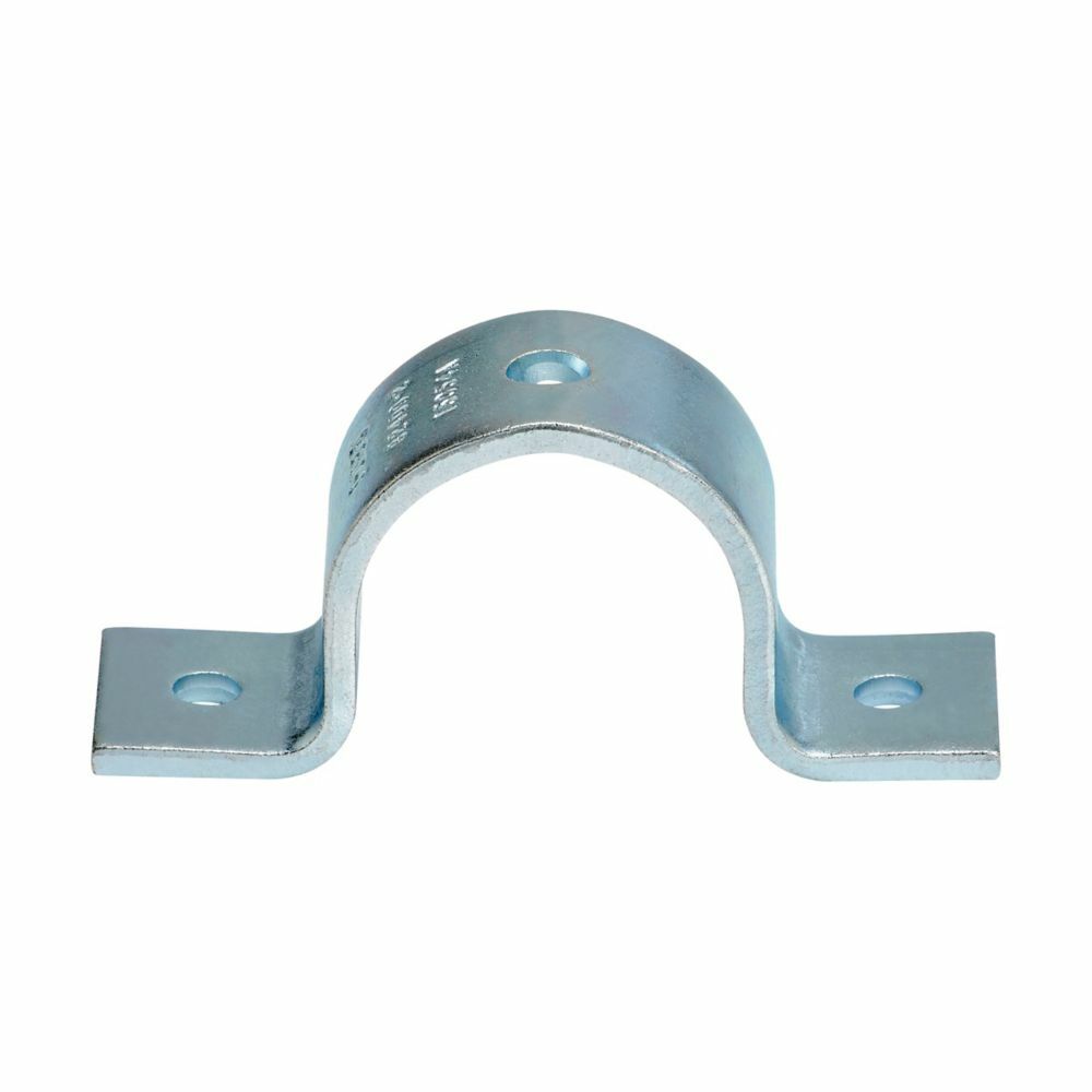 B2400-2ZN 2-Hole Standard Pipe Clamp, 2 in Nominal, 1200/480/180 lb Load, Low Carbon Steel