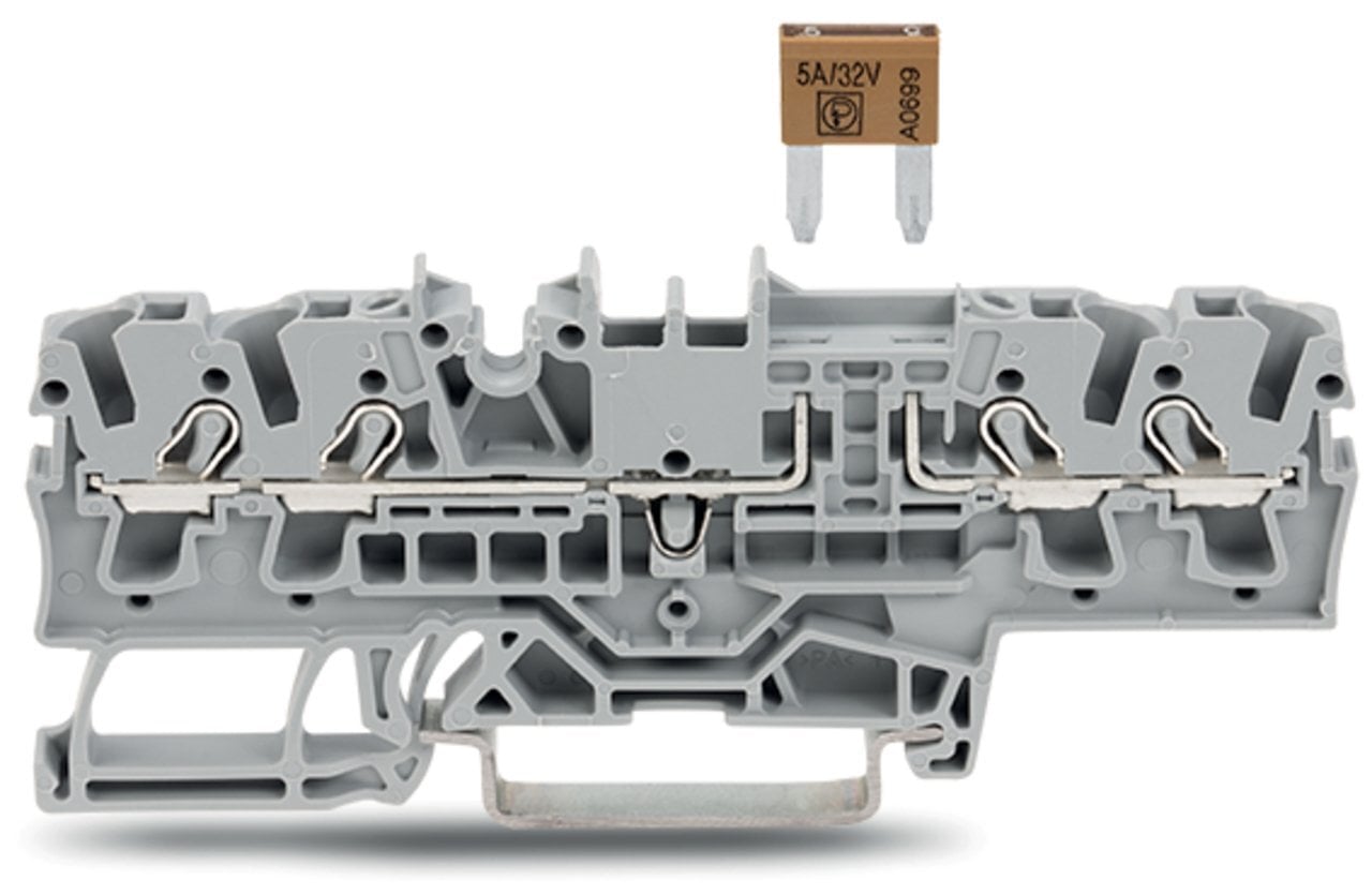 2002-1881 Fuse Terminal Block With test option, 400 V AC, 10 A, 22 to 12 AWG Wire, DIN Rail Mount