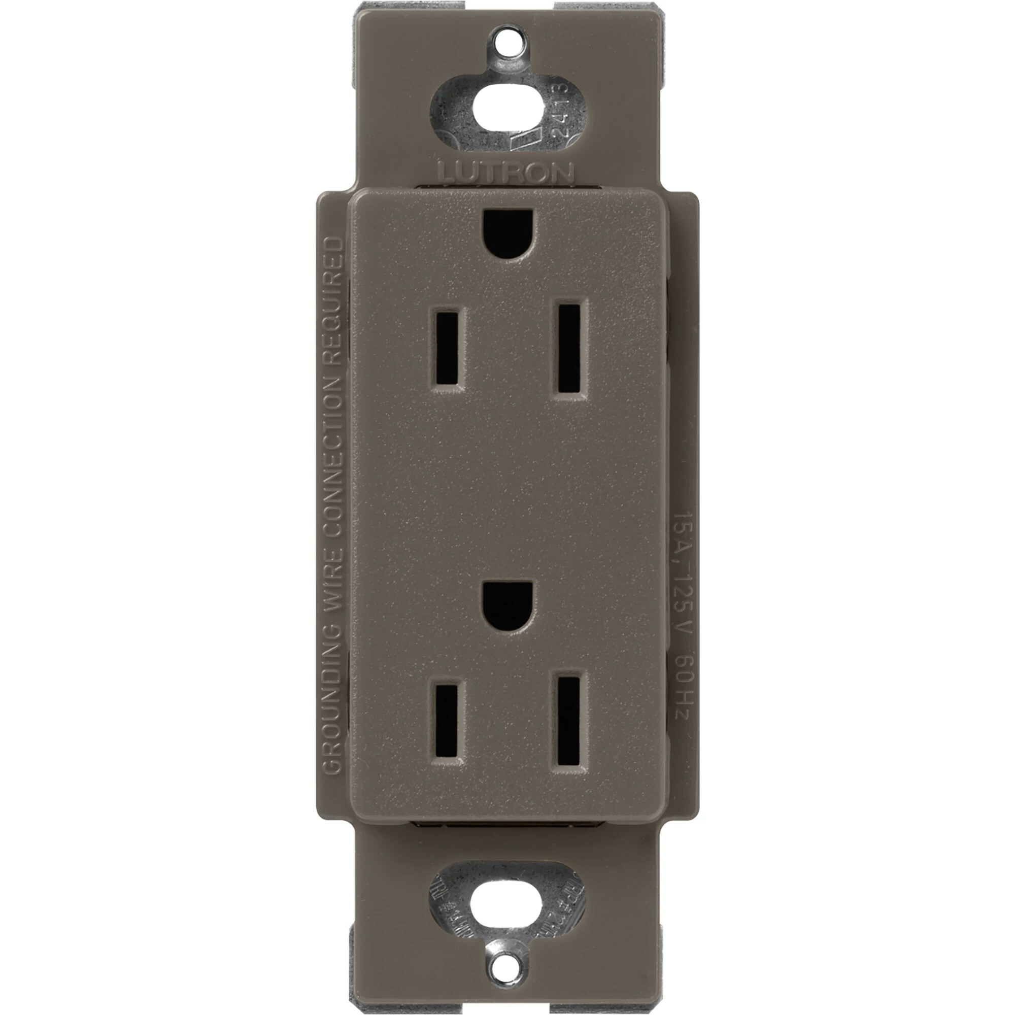 SCR-15-TF Claro Duplex Receptacle, Decorator-Style Outlet, 15 Amp, Satin, Truffle