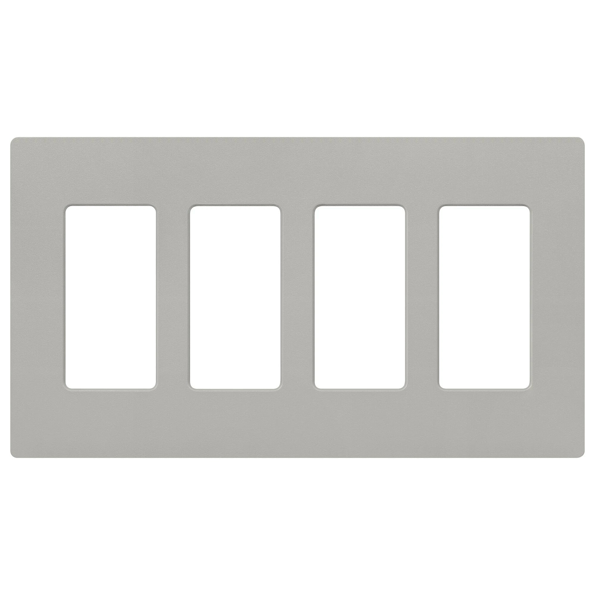 SC-4-PB Claro Wall Plate for Decorator-Style Dimmers, Switches, and Outlets, 4 Gang, Satin, Pebble