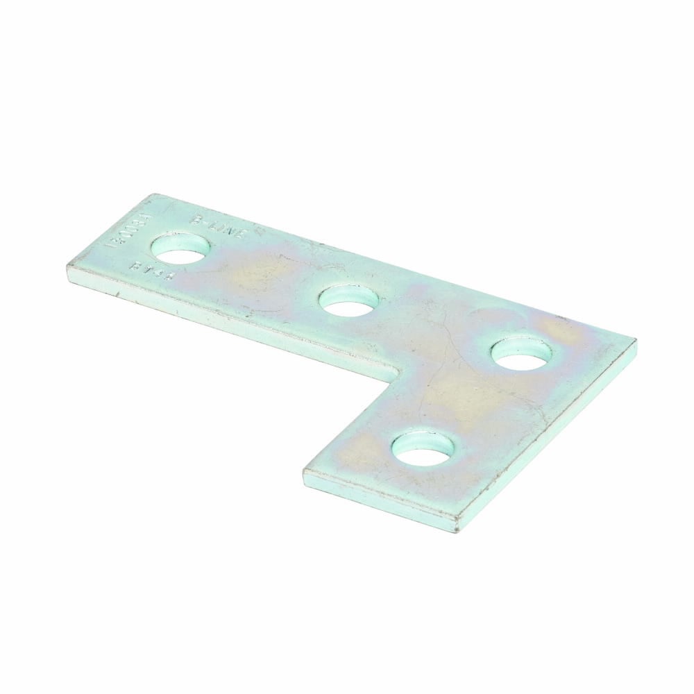 B143SS4 Flat Corner Plate, 4 Holes, 5-3/8 in L x 3-1/2 in W x 1/4 in THK, 304 Stainless Steel