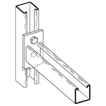 B293-6ZN Channel Bracket, 1 Holes, 6 in L x 1-5/8 in W x 7/32 in THK, Steel