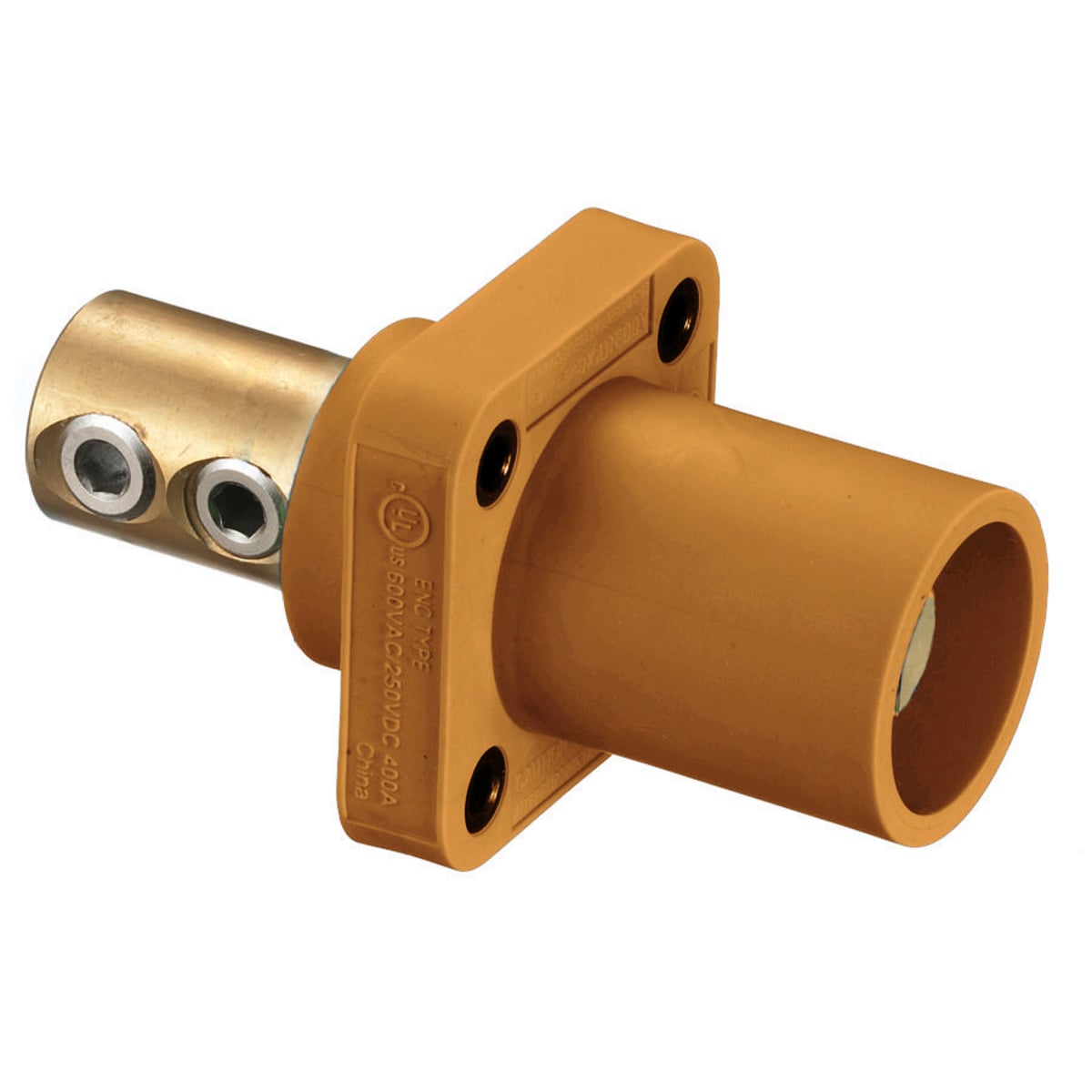HBLMRO 16 Series 1-Pole 1-Flanged Male Single Pole Receptacle With 300/400 A Plug, 600 V AC/250 V DC, 400 A, 4 to 4/0 AWG Wire, Screw Terminal Connection