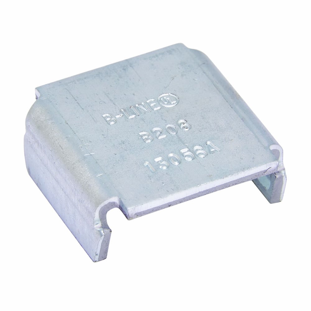 B206ZN Type X Channel End Cap, For Use With B32 Series Channel, Low Carbon Steel, Zinc Plated